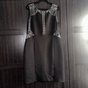 Black Dress Lace Appliqué Detail